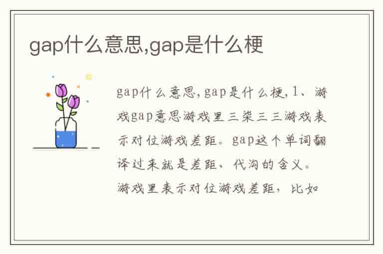 gap什么意思,gap是什么梗