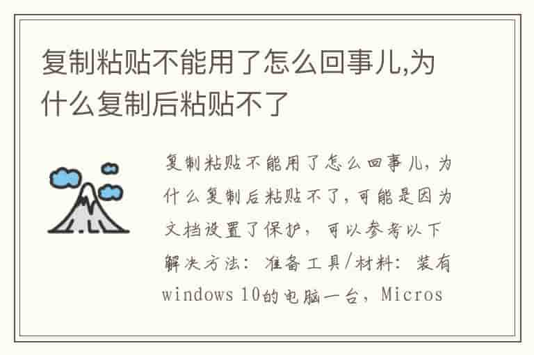 复制粘贴不能用了怎么回事儿,为什么复制后粘贴不了-兔宝宝游戏网