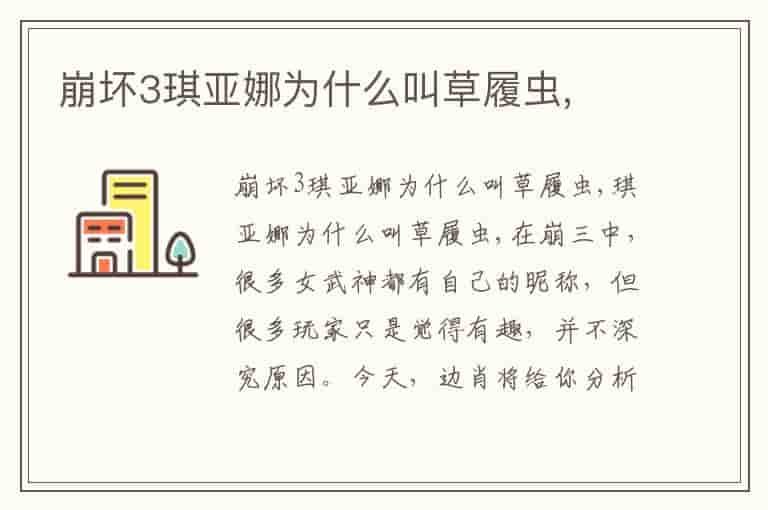 崩坏3琪亚娜为什么叫草履虫,