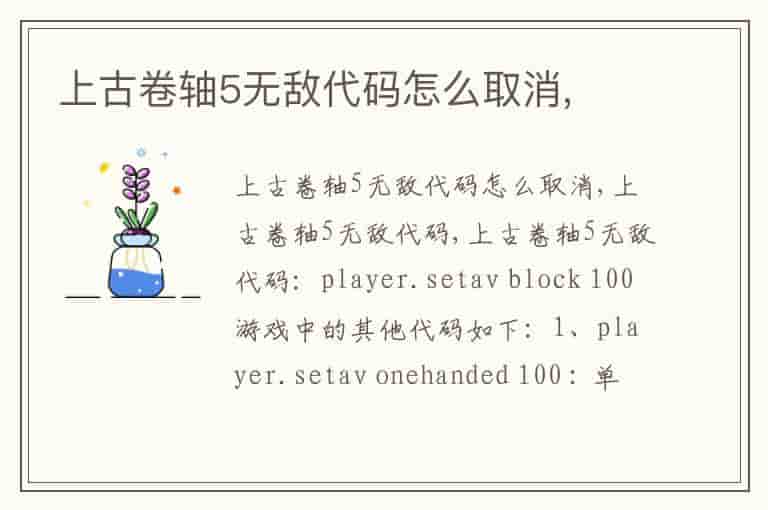 上古卷轴5无敌代码怎么取消,