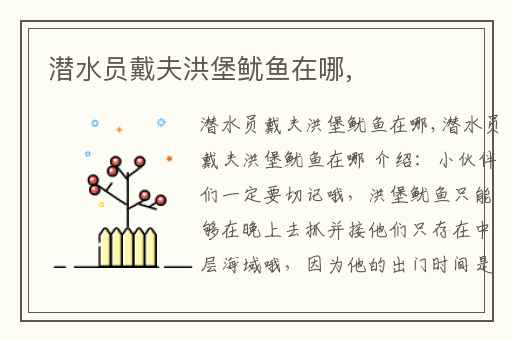 潜水员戴夫洪堡鱿鱼在哪,