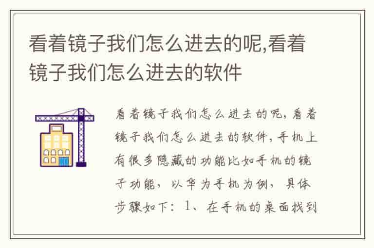 看着镜子我们怎么进去的呢,看着镜子我们怎么进去的软件