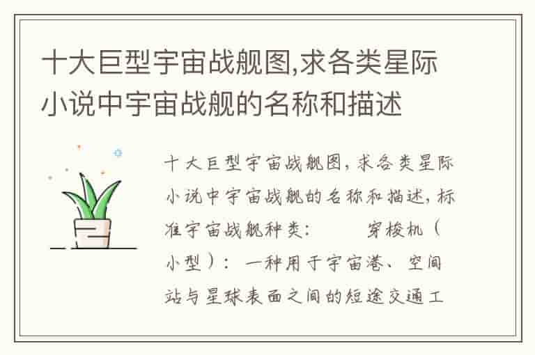 十大巨型宇宙战舰图,求各类星际小说中宇宙战舰的名称和描述