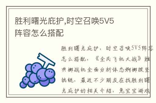 胜利曙光庇护,时空召唤5V5阵容怎么搭配
