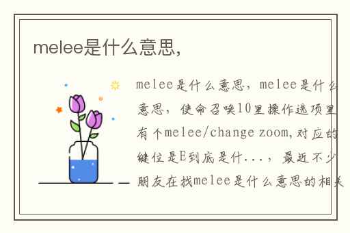 melee是什么意思,