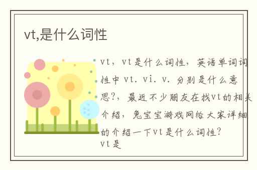 vt,是什么词性