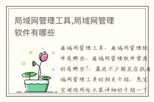 局域网管理工具,局域网管理软件有哪些