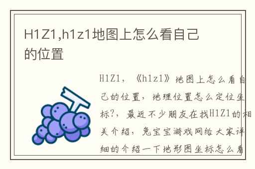 H1Z1,h1z1地图上怎么看自己的位置
