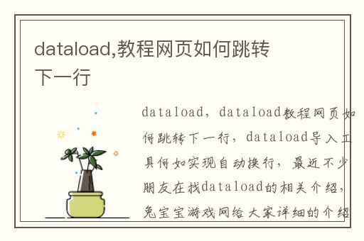 dataload,教程网页如何跳转下一行