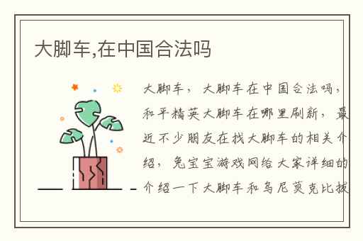 大脚车,在中国合法吗