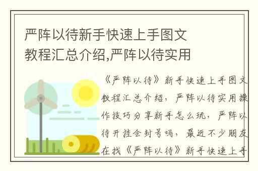 严阵以待新手快速上手图文教程汇总介绍,严阵以待实用操作技巧分享新手怎么玩