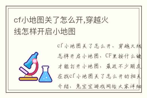 cf小地图关了怎么开,穿越火线怎样开启小地图