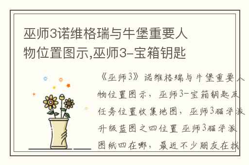 巫师3诺维格瑞与牛堡重要人物位置图示,巫师3-宝箱钥匙及任务位置收集地图