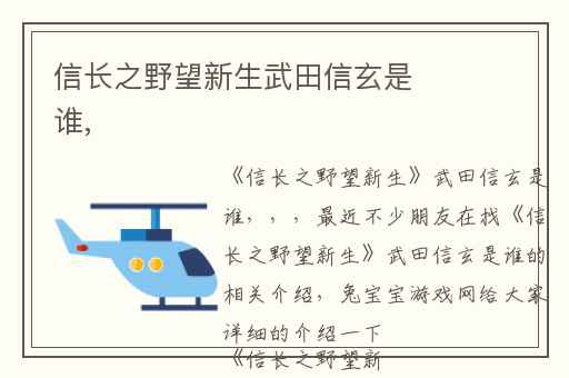 信长之野望新生武田信玄是谁,