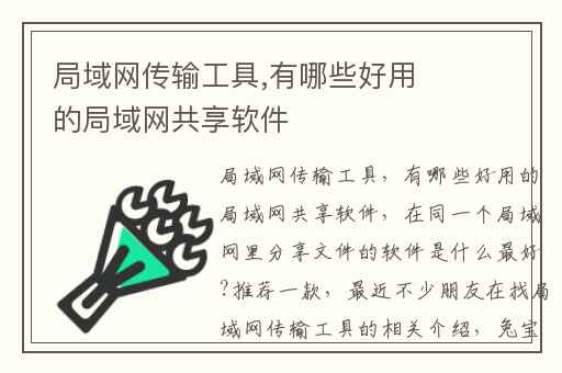 局域网传输工具,有哪些好用的局域网共享软件