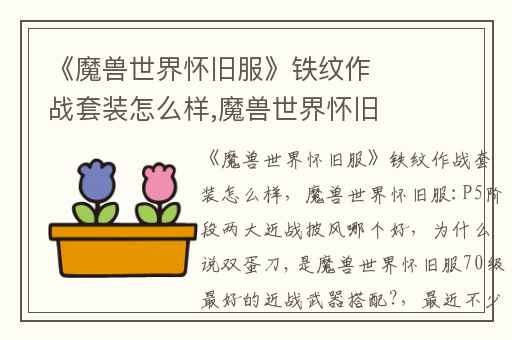 《魔兽世界怀旧服》铁纹作战套装怎么样,魔兽世界怀旧服:P5阶段两大近战披风哪个好