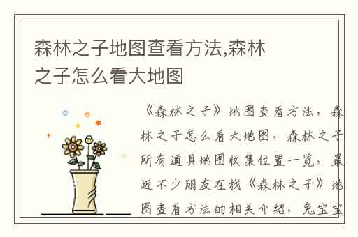 森林之子地图查看方法,森林之子怎么看大地图