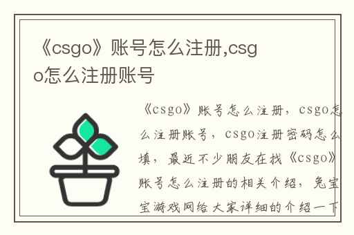 《csgo》账号怎么注册,csgo怎么注册账号