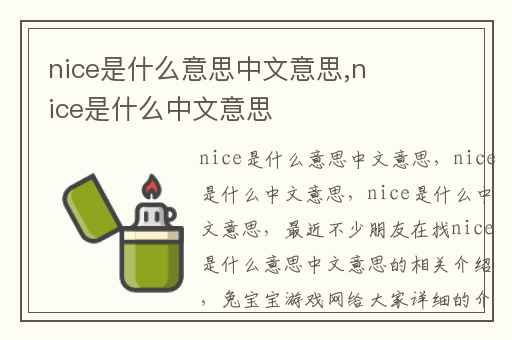nice是什么意思中文意思,nice是什么中文意思