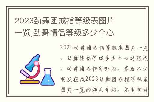2023劲舞团戒指等级表图片一览,劲舞情侣等级多少个心对照表