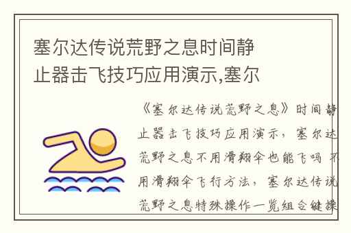 塞尔达传说荒野之息时间静止器击飞技巧应用演示,塞尔达荒野之息不用滑翔伞也能飞吗 不用滑翔伞飞行方法