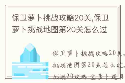 保卫萝卜挑战攻略20关,保卫萝卜挑战地图第20关怎么过